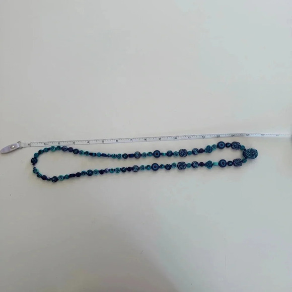 Clay Beaded Necklace- Long strand- Handmade- Clay beads - Picture 6 of 7